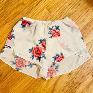 Free People Floral Flirty Layered Shorts